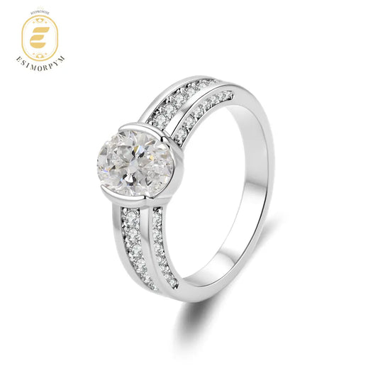 1.5Ct Moissanite Oval Ring - Elegant Engagement, Wedding, and Anniversary Gift for Daily Wear and Special Occasions